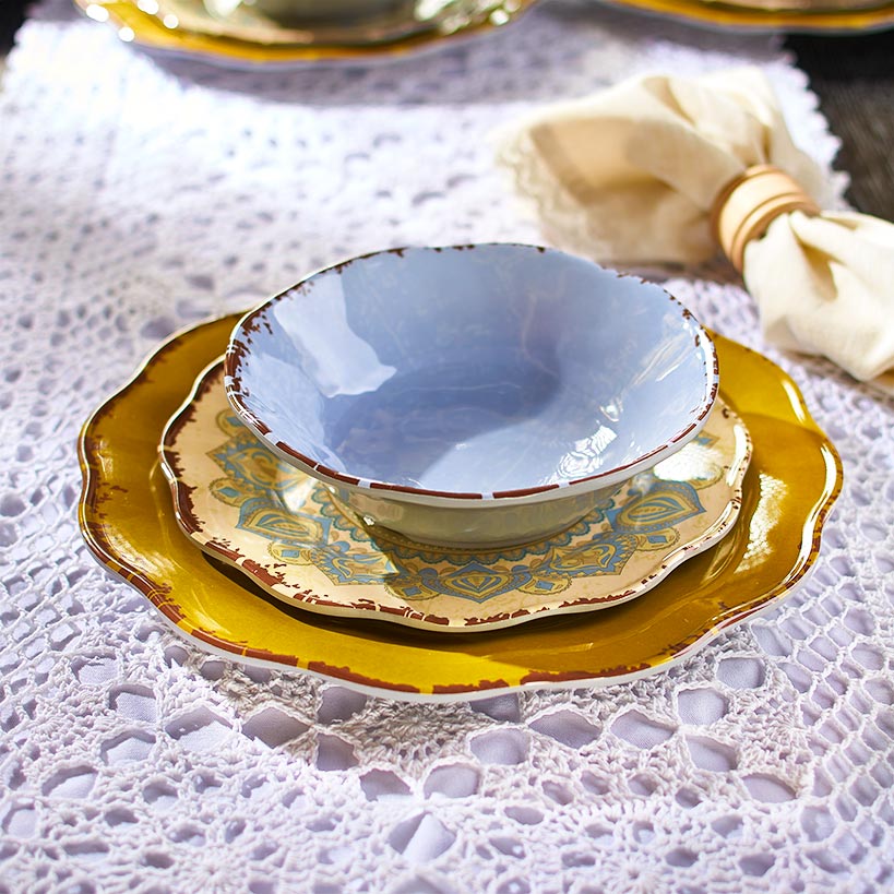Mandala Melamine 12-Pc. Dinnerware Set