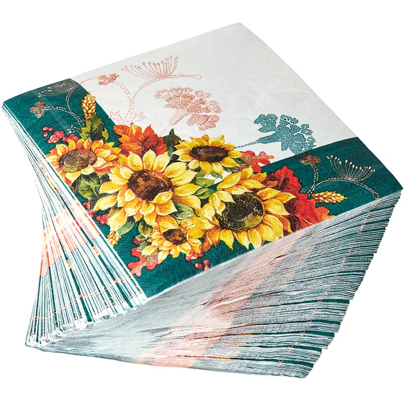 Farmhouse Sunflower Paper Plates or Napkins