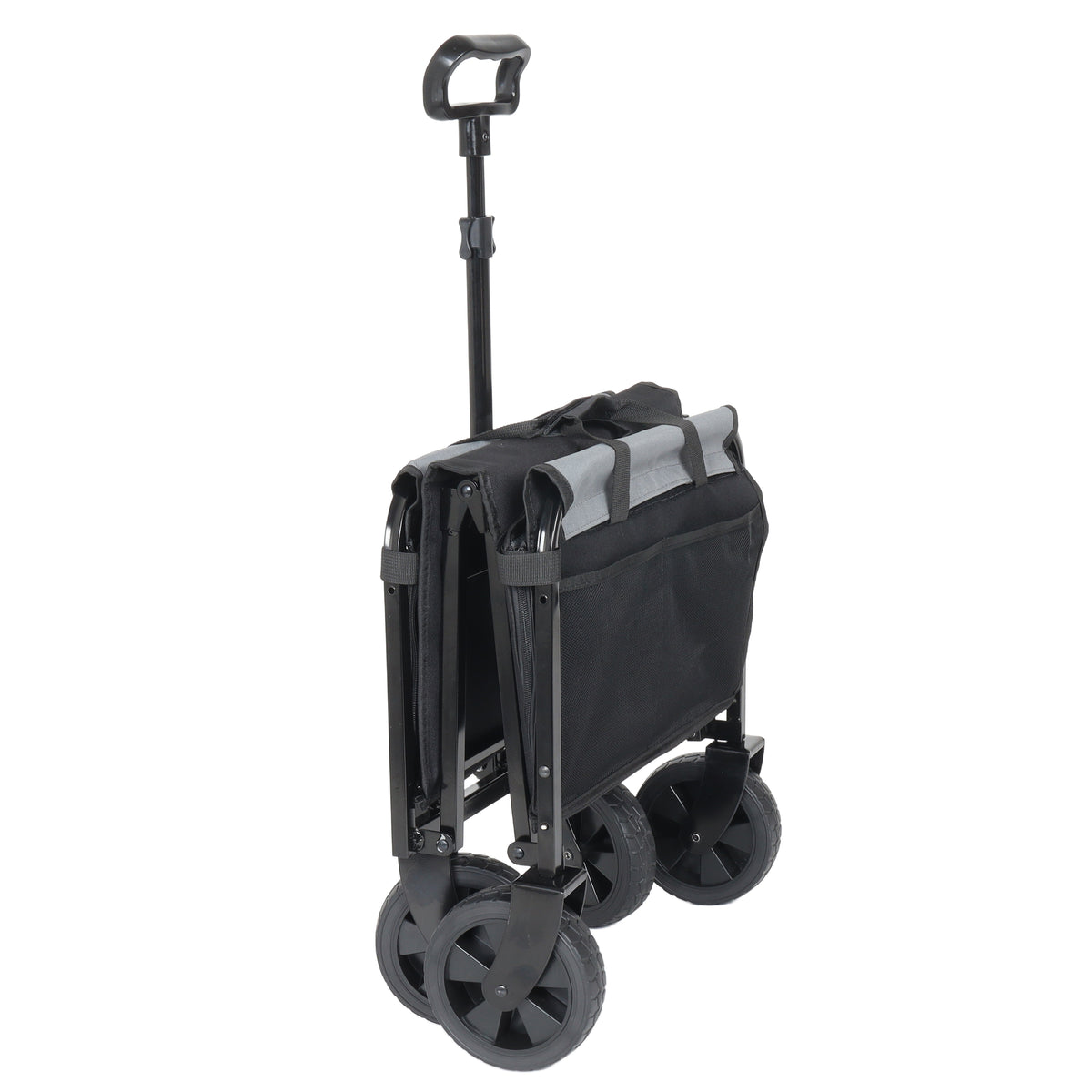 Collapsible Wagon with Wheels - 3 in 1 Lightweight Utility Camping Wagons Carts Foldable with 220lbs Weight Capacity, Cup Holders, for Pet Riding, Groceries, Camping, Shopping (Black) - image 12