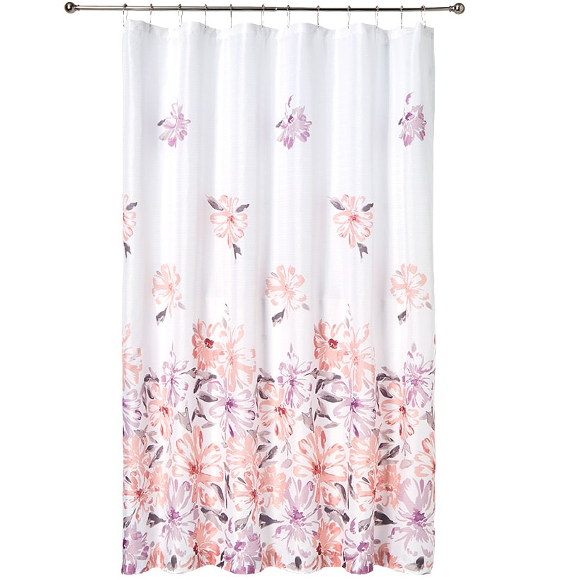 Homewear Falling Floral Shower Curtain Set with Hooks 13-Pc.