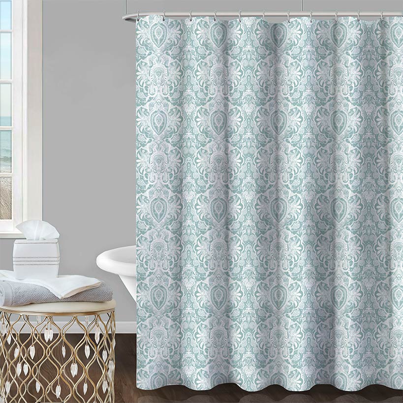 Flower Damask Shower Curtain with Hooks