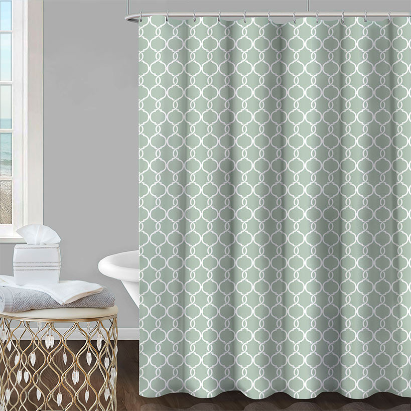 Homewear Spiral Lattice Shower Curtain Set with Hooks