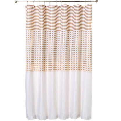 Stripe Dots Shower Curtain with Hooks