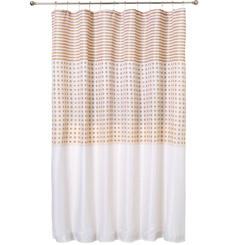 Stripe Dots Shower Curtain with Hooks