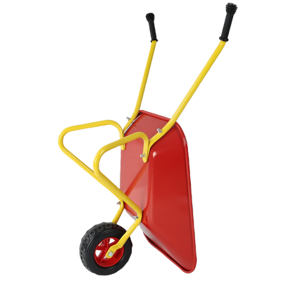 Children's metal wheelbarrow, Maximum load capacity: 33LBS,children's heavy wheelbarrow, metal structure wheelbarrow, steel tray, can be used in gardens, loading leaves, soil, sand, etc. (red) - image 13