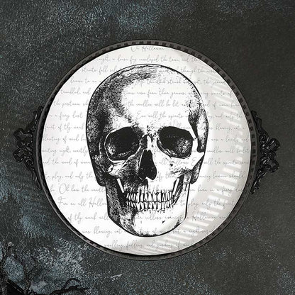Gothic Elegance Halloween Skull Serving Tray