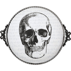 Gothic Elegance Halloween Skull Serving Tray