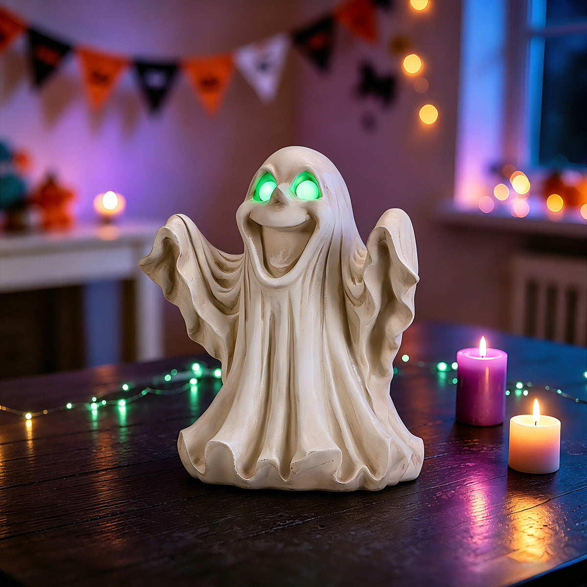 Halloween Ghost Figurine - LED Light Up with Glowing Eyes - image 13