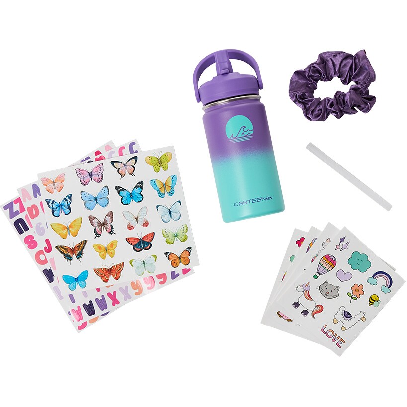 Water Bottle with Hair Scrunchie and Stickers Matching Gift Set#select-item_bahama-grape