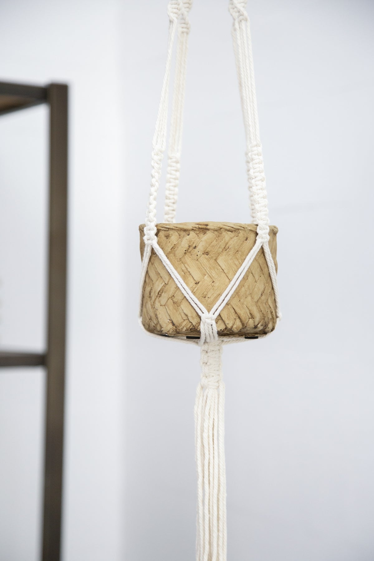 Set of 2, 5x5x4.5" Hanging Planter With Cotton Hanger, Bohemian Style - image 12