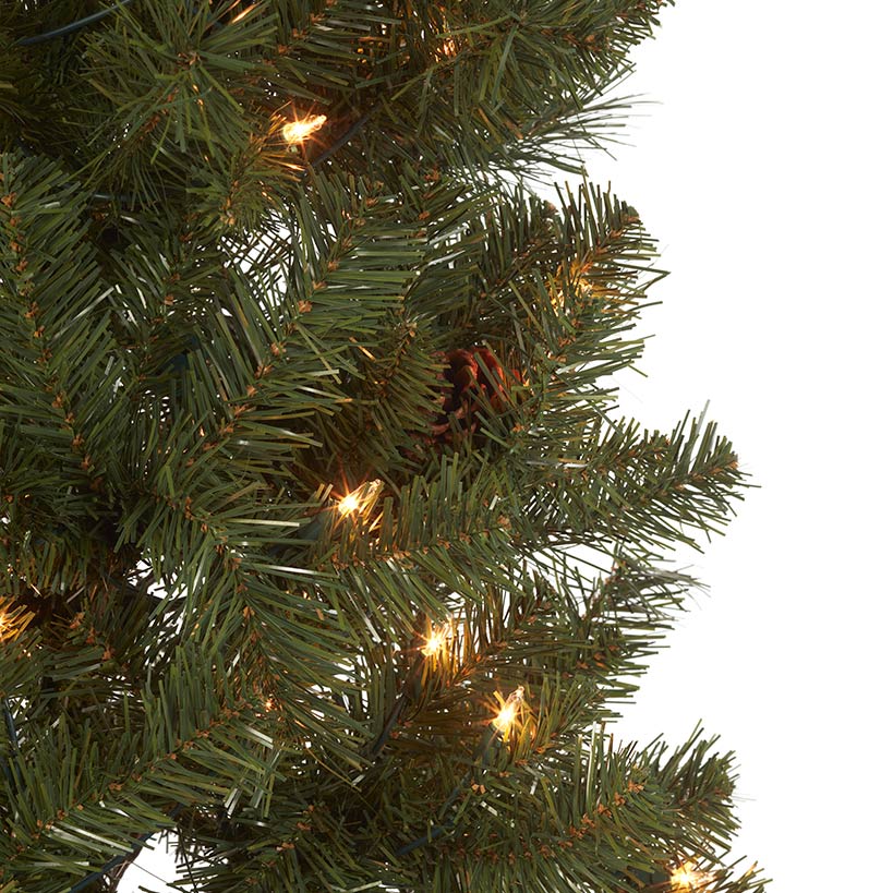 Prelit Slim Christmas Tree - 7 Ft#select-tree_green-with-white-lights