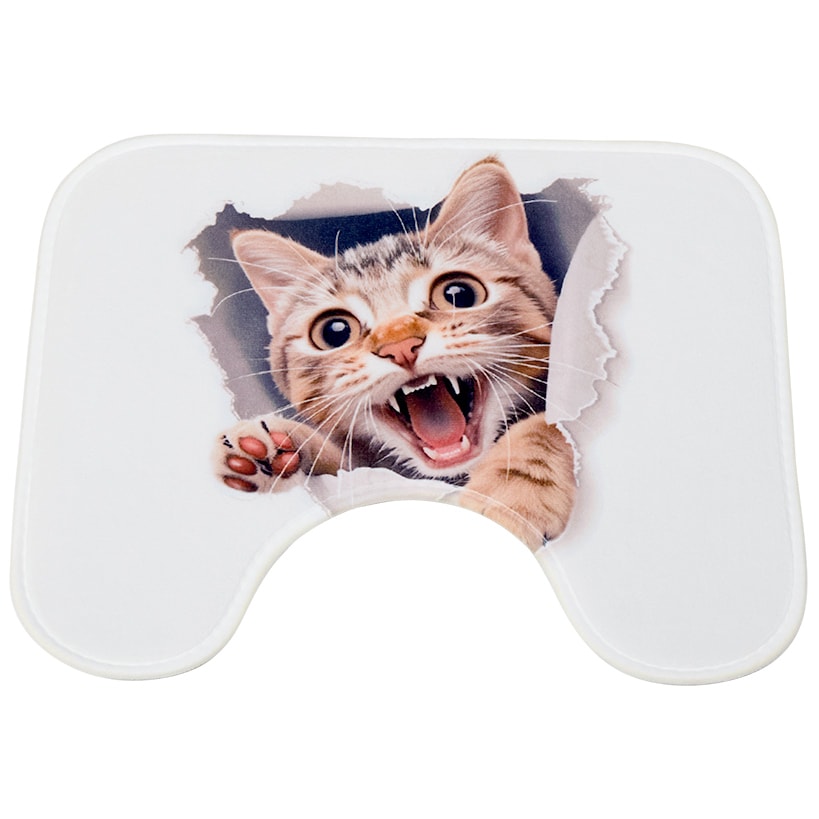 Cat Memory Foam Bath Rugs and Shower Curtain 16 Pc Set