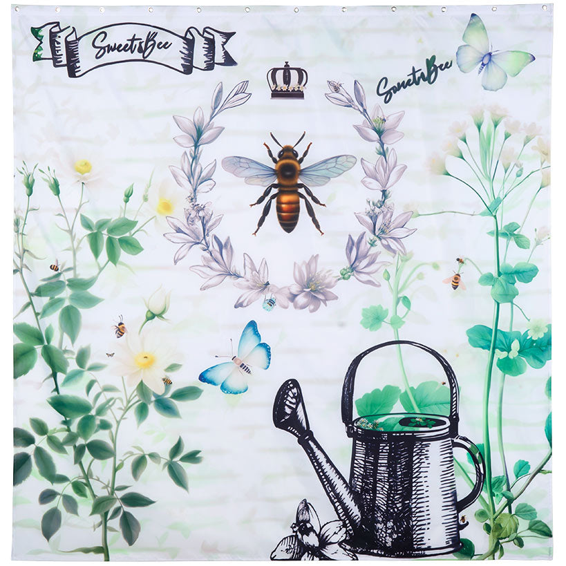 Honey Bee Memory Foam Bath Rugs and Shower Curtain 16-Pc. Set