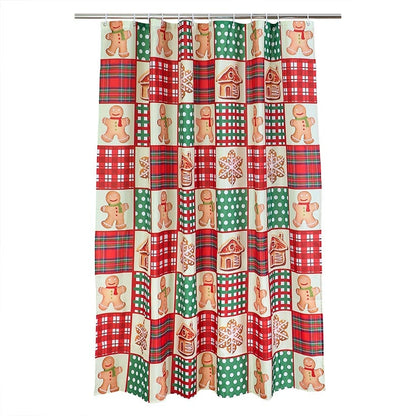 Memory Foam Bath Rugs and Shower Curtain Complete 16-Pc Set Gingerbread