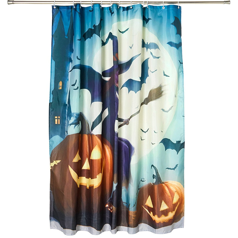 Memory Foam Bath Rugs and Shower Curtain Complete 16-Pc Set Halloween#select-set_witch
