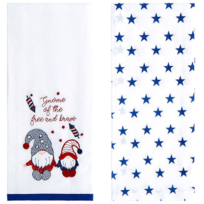 Americana Embroidered Kitchen Towels, Set of 2