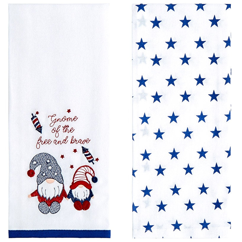 Americana Embroidered Kitchen Towels, Set of 2