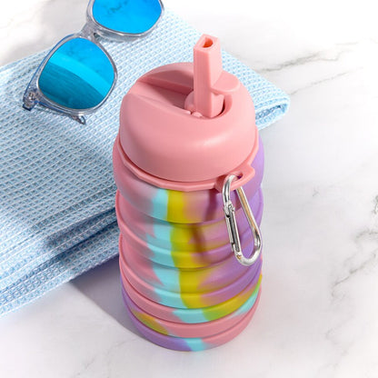 Collapsible Silicone Water Bottle - 17oz. - Outdoor, Hydration, Travel