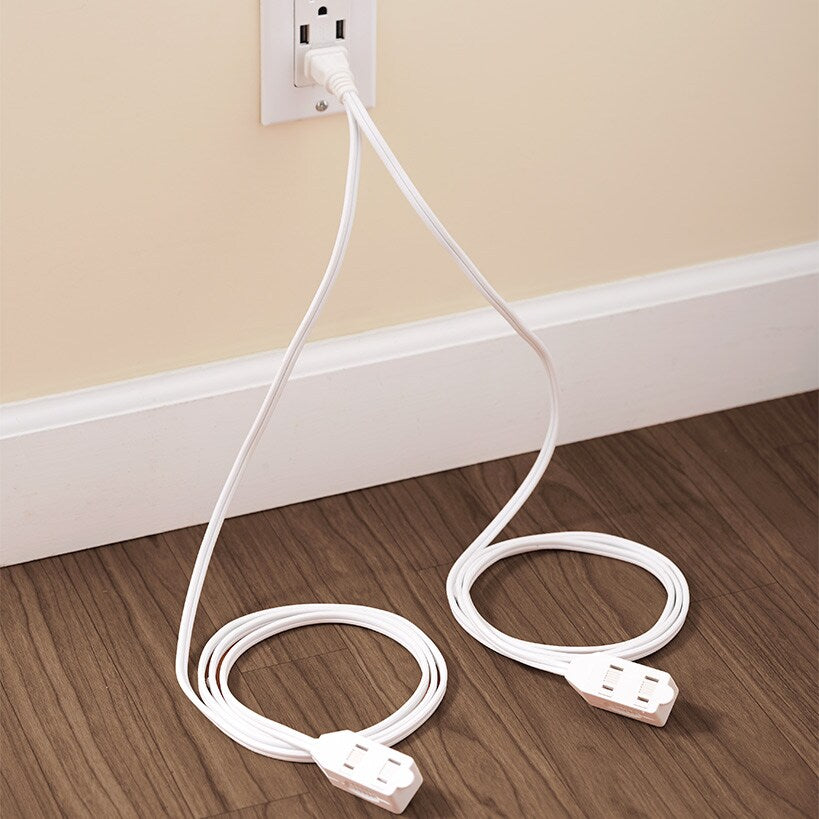 Split Extension Cord Power Strip - 6 Polorized Outlets and 2 Cords