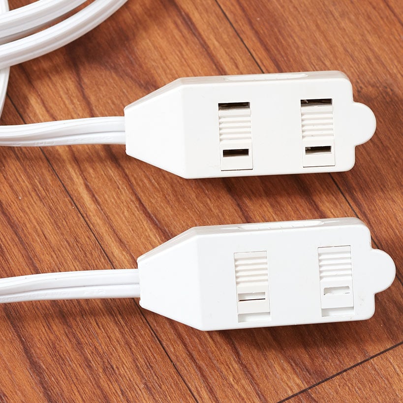 Split Extension Cord Power Strip - 6 Polorized Outlets and 2 Cords