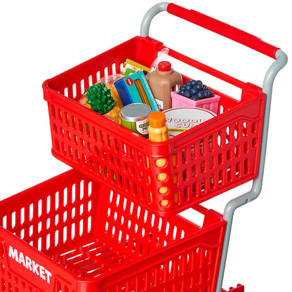 18" Doll Shopping Cart With Food Accessories