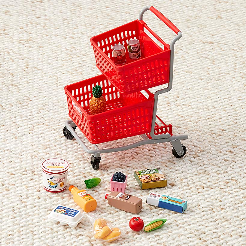 18" Doll Shopping Cart With Food Accessories