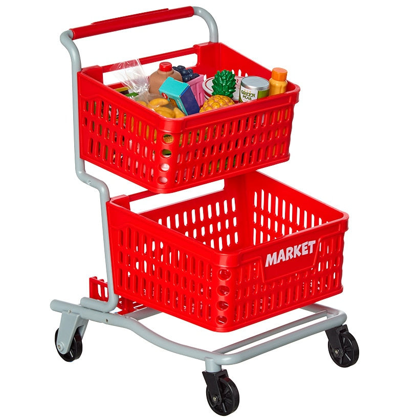 18" Doll Shopping Cart With Food Accessories