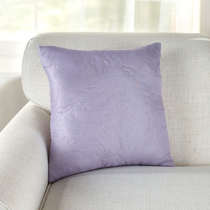 18" Quilted Damask Seafoam Blue Accent Pillow