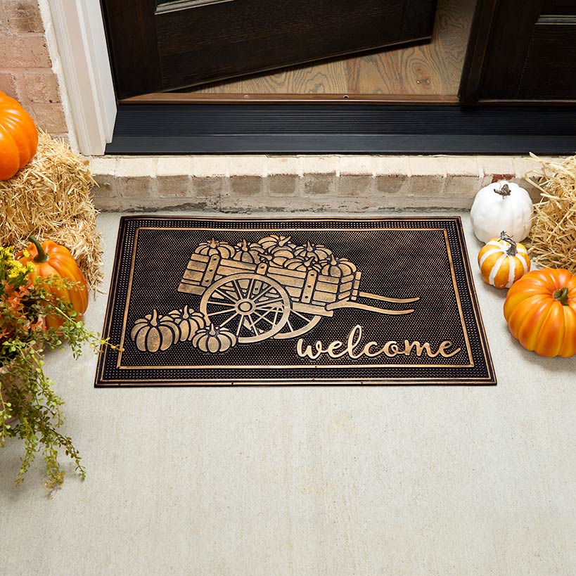 Welcome Garden Wagon Rubber Doormat or Set of 2 Rubber Stair Treads#select-item_doormats