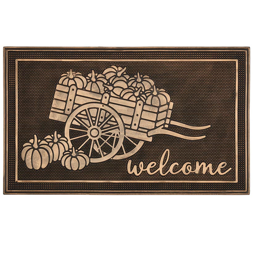 Welcome Garden Wagon Rubber Doormat or Set of 2 Rubber Stair Treads