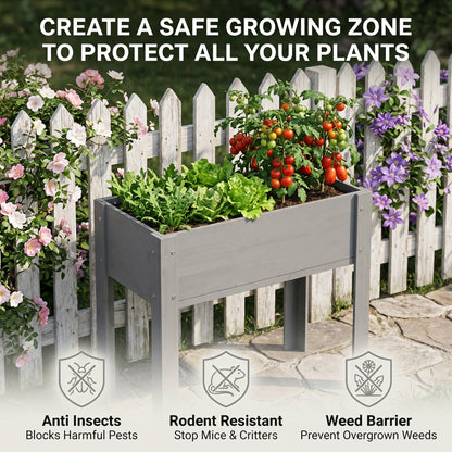 31x31x16 inch Raised Garden Bed with Legs, Elevated Wooden Planter Box for Outdoor Plants Flowers Fruits Vegetable Herb Growing - image 3