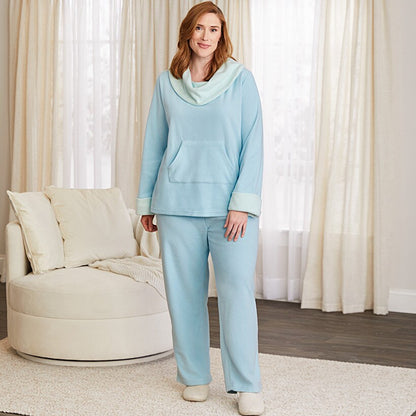 Fleece Pajama Lounge Set 2 Pieces Blue, Pink, or Lilac