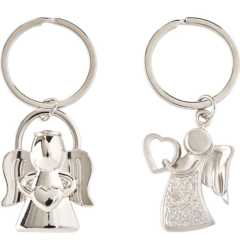 Guardian Angel Keychain Stainless Steel 2-pc