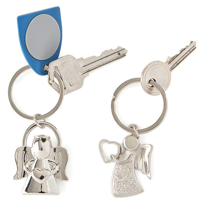 Guardian Angel Keychain Stainless Steel 2-pc