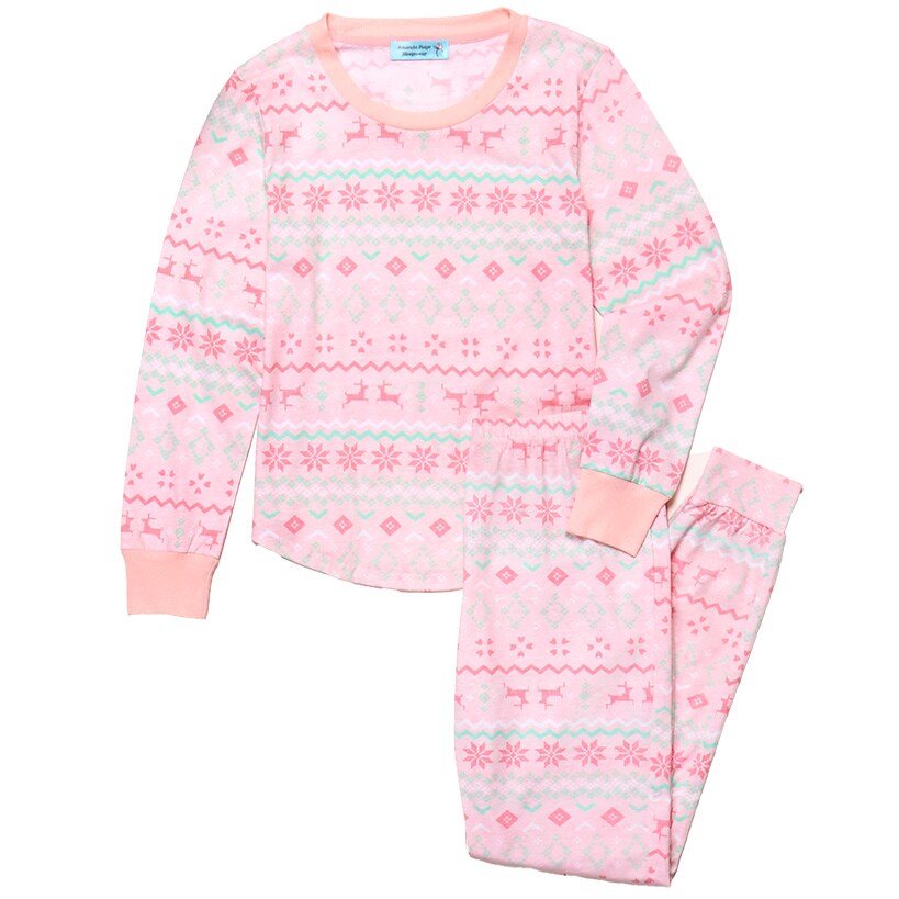 Women's Fair Isle Knit Pajama Set#select-color_pink