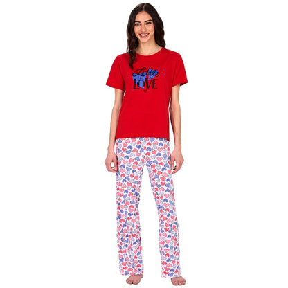 Women's Short Sleeve & Bottoms 2 Piece Pajama Set