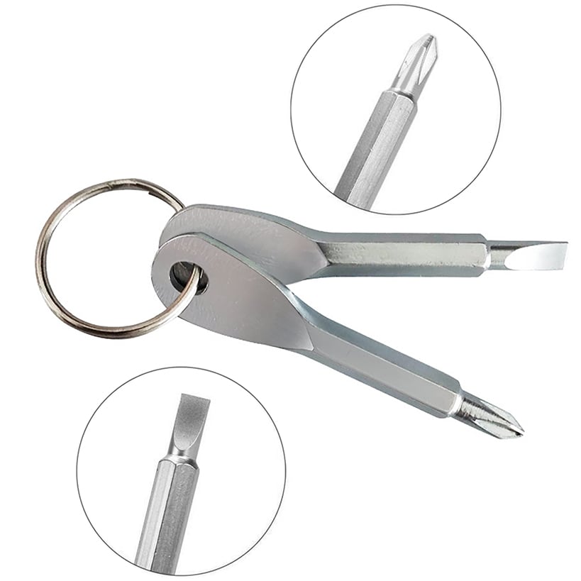 Screwdriver with Keys in Keyring 2 pc