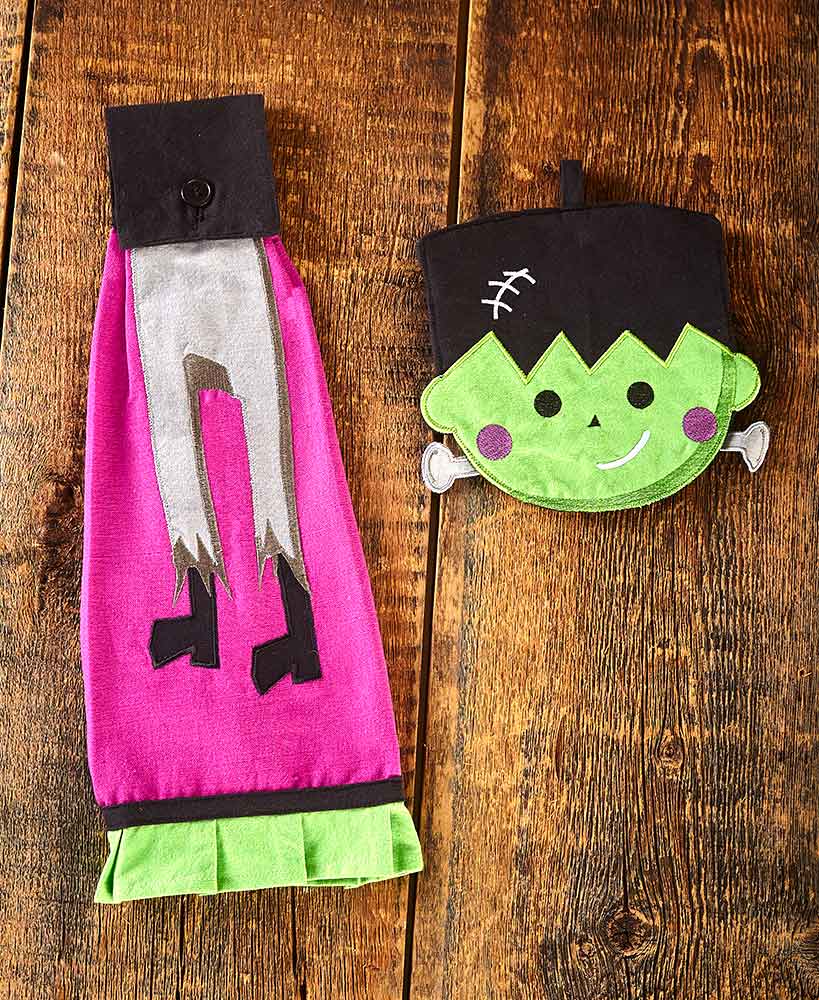 2-Pc. Kitchen Towel and Oven Mitt Set#select-set_monster