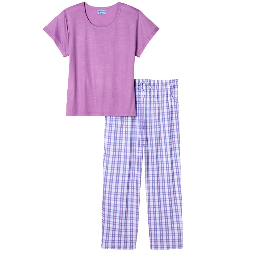 Women's Short Sleeve And Bottoms 2 Piece Pajama Set