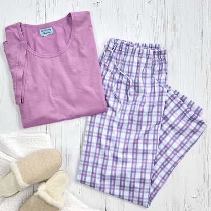 Women's Short Sleeve And Bottoms 2 Piece Pajama Set