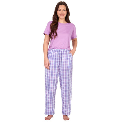 Women's Short Sleeve And Bottoms 2 Piece Pajama Set