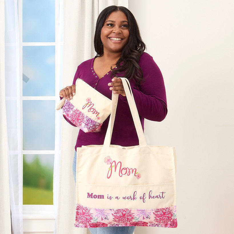Floral Tote Bag and Clutch Matching Set#select-design_mom