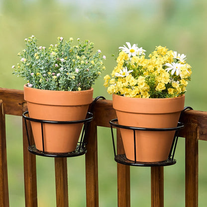 Railing Flower Pot Holders for Balcony or Deck 2 Pk