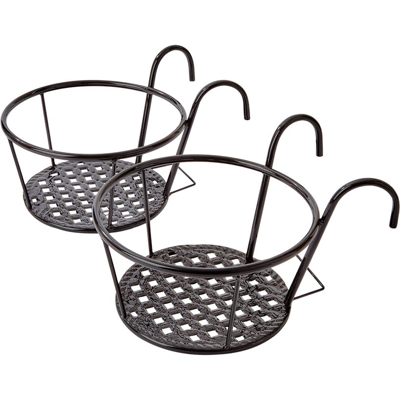 Railing Flower Pot Holders for Balcony or Deck 2 Pk