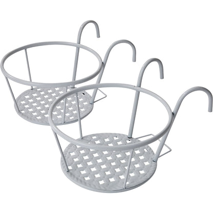 Railing Flower Pot Holders for Balcony or Deck 2 Pk