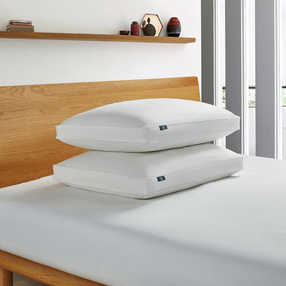 Serta White Goose Feather and Down Fiber Gusseted Pillow 2-Pk