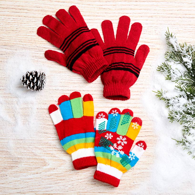 Kid's Winter Gloves 2 Pack#select-color_red/snowflake