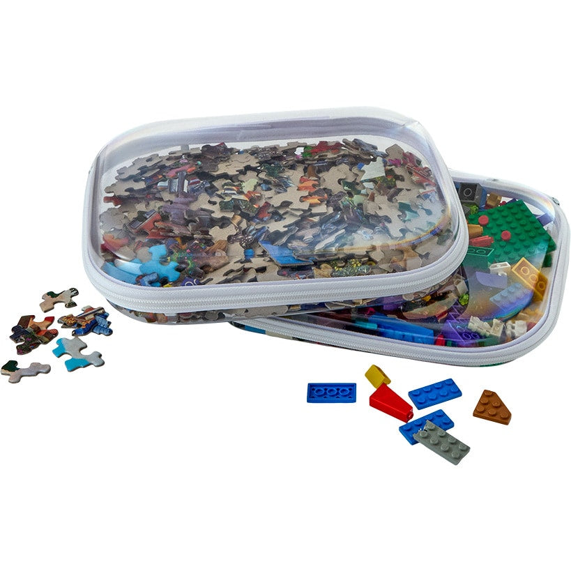 Clear Hard Plastic Zipper Container for Travel - 2-Pk.