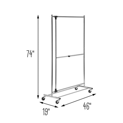 Rolling Clothes Rack 2-Tier