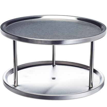 Kitchen Countertop Lazy Susan in Stainless Steel - 2-Tier